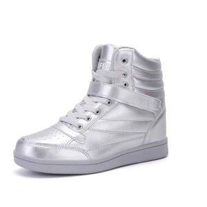High Top Sneakers Tennis Shoes Vibrant Color Hidden Wedge Heel, Ankle Support